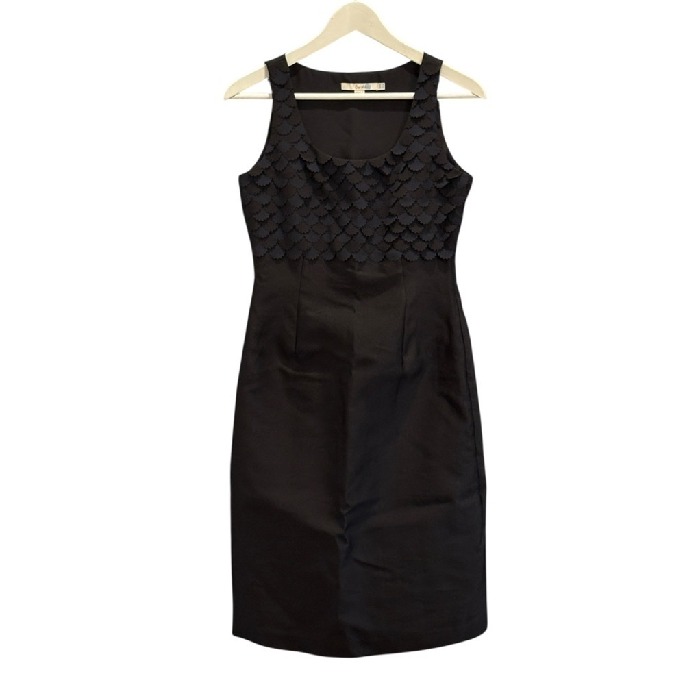 Boden Navy Black Ladies Frilled Layered Sheath Dress Size 4
